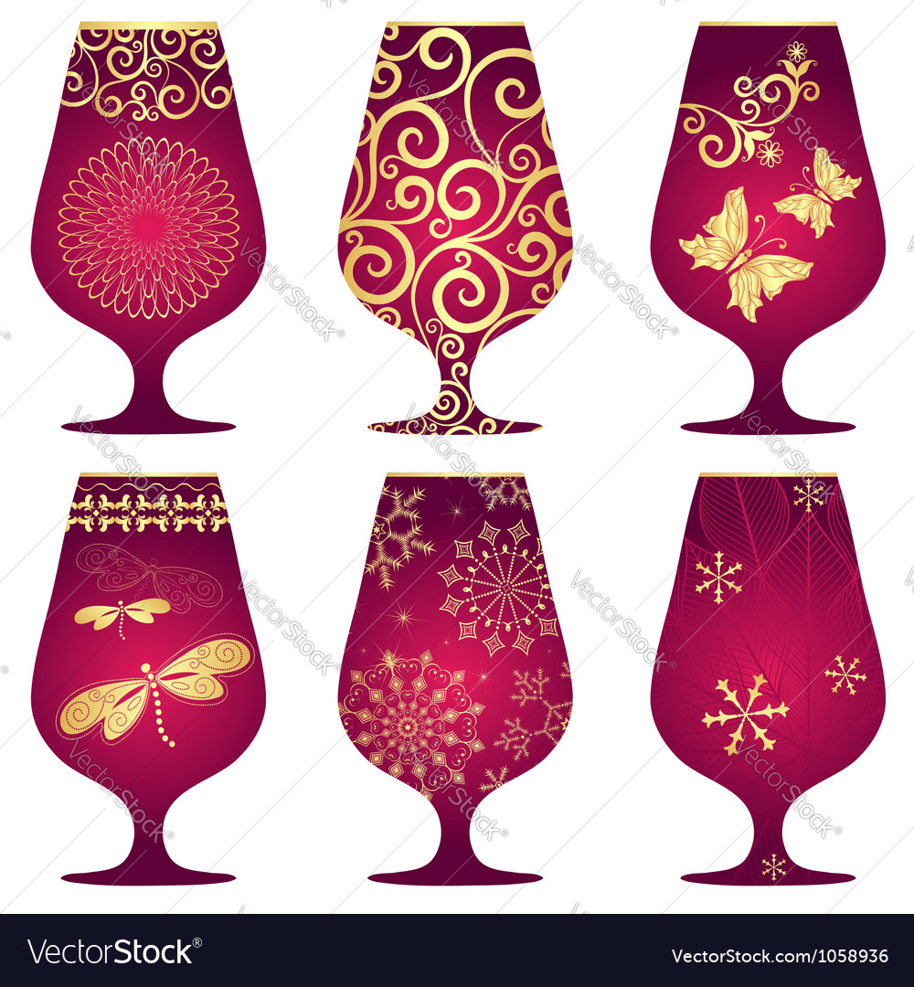 Christmas glasses Royalty Free Vector Image - VectorStock