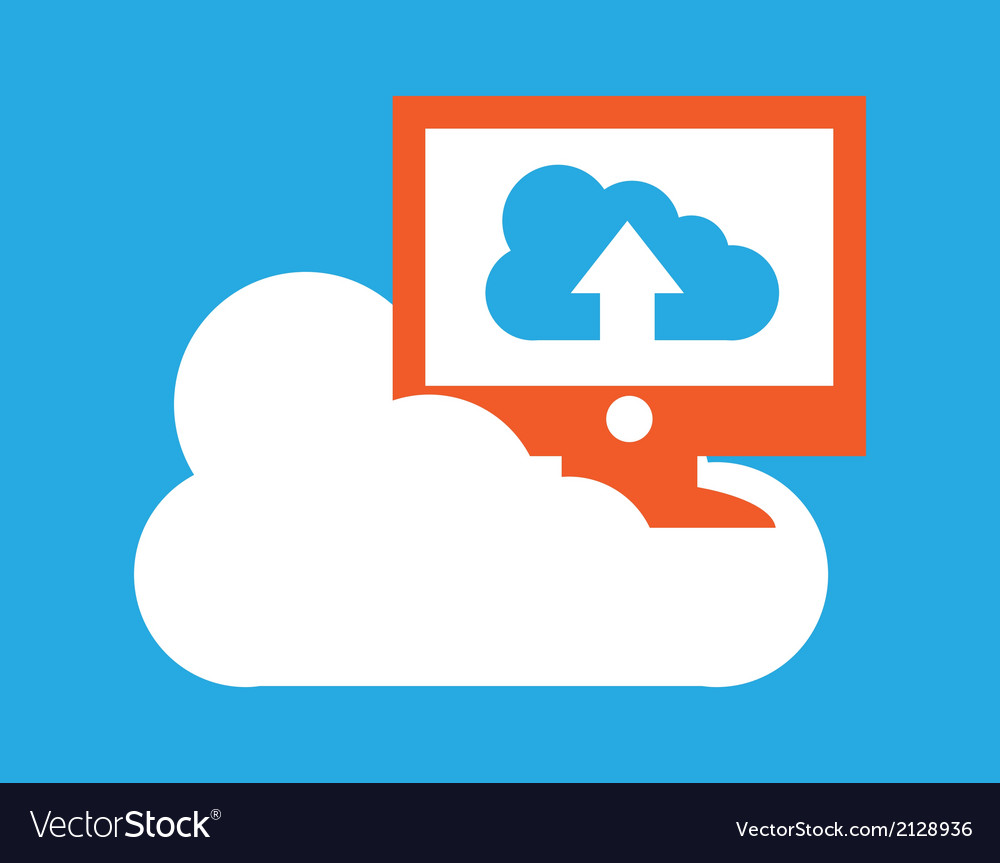 Cloud computing over blue background