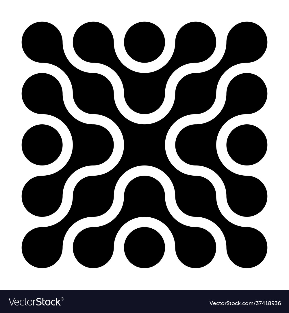 Connected dots in a shape square black