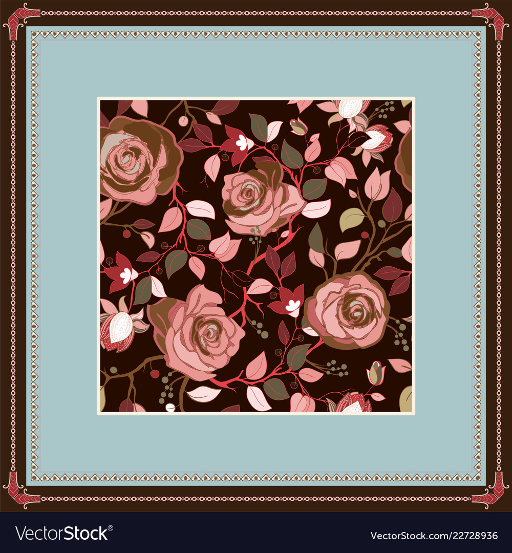 Decorative frame with pattern color print vector image Decorative frame with pattern color print