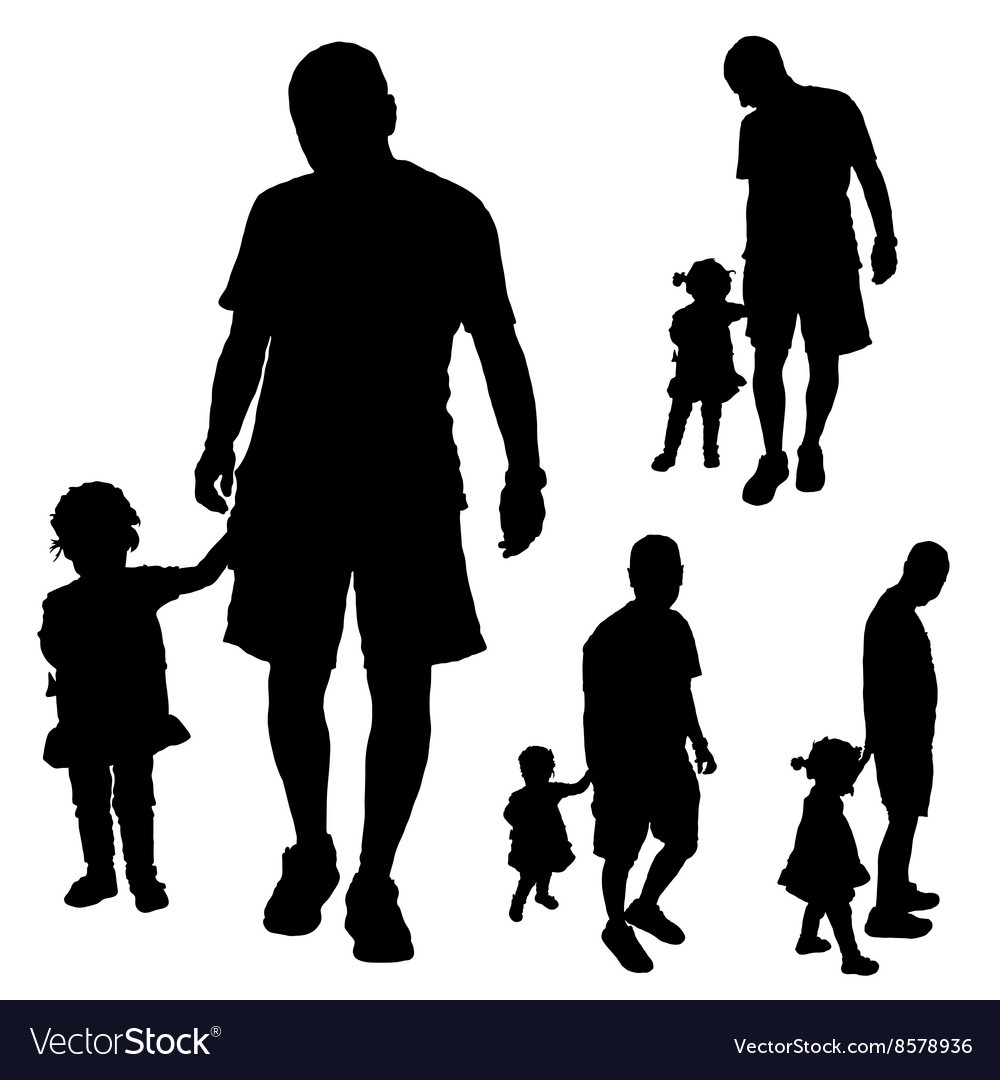 Father and Child Silhouette