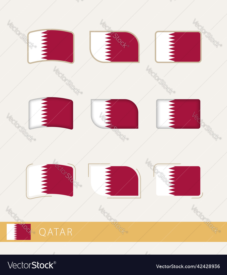 Flags of qatar collection of qatar Royalty Free Vector Image