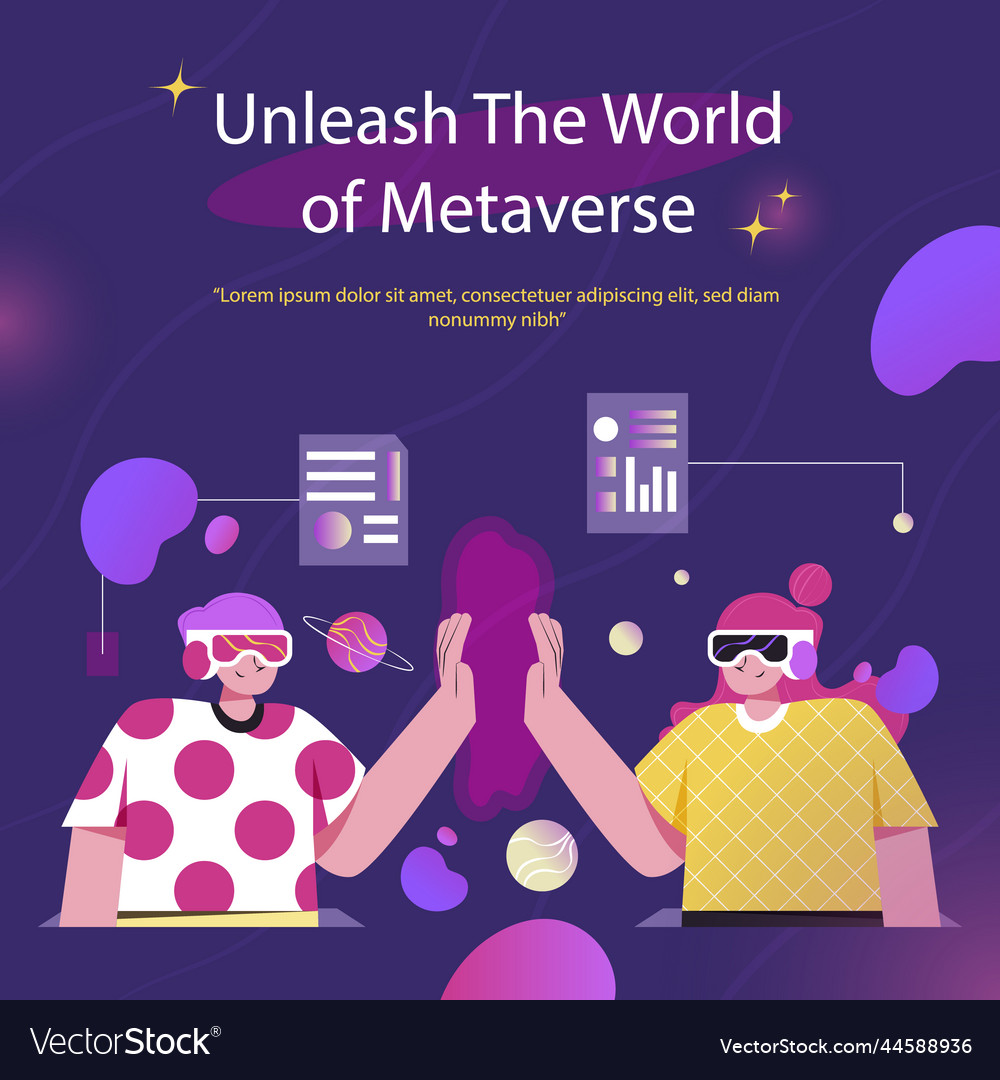 Flat design metaverse concept posts