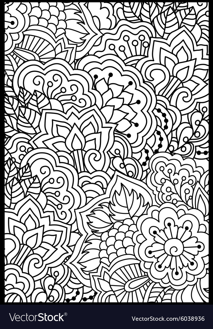 Floral pattern for coloring book