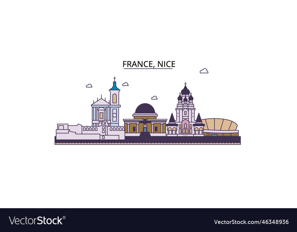 France nice tourism landmarks city travel Vector Image