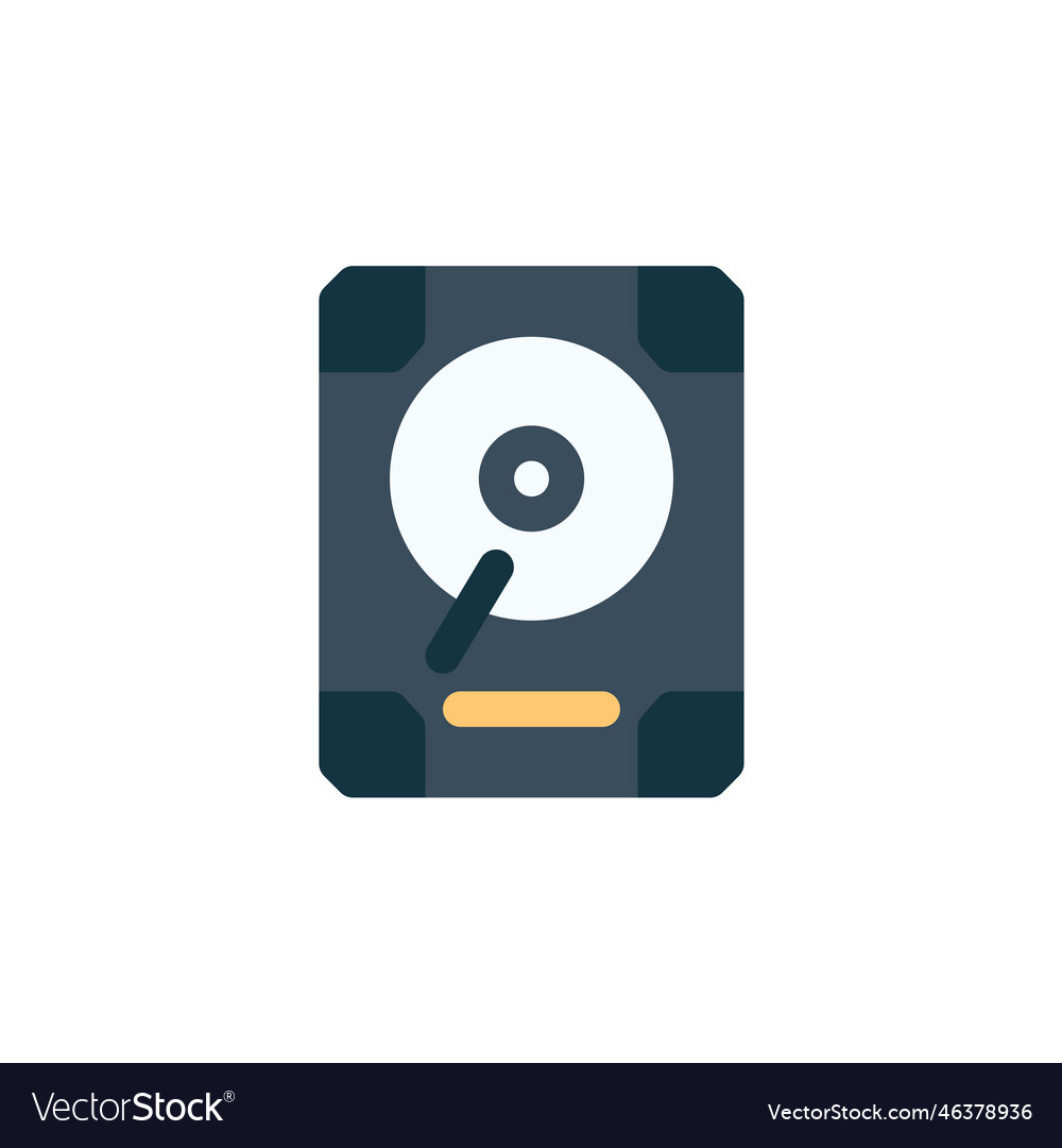 Hard disk icon computer component flat style