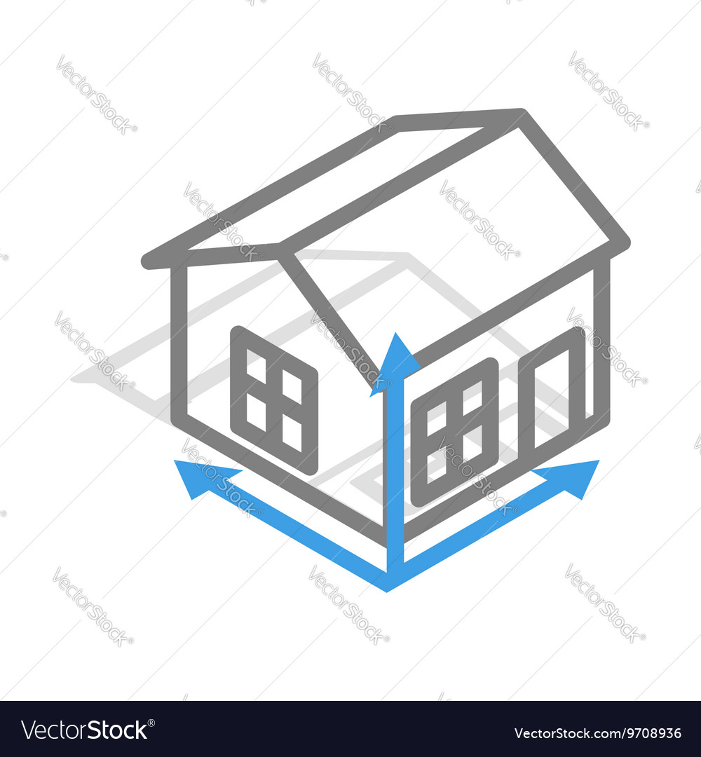 House Drawing Icon Isometric 3d Style