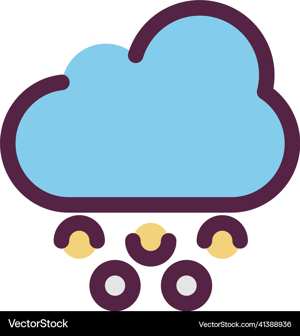 Icon snow - line cut style Royalty Free Vector Image