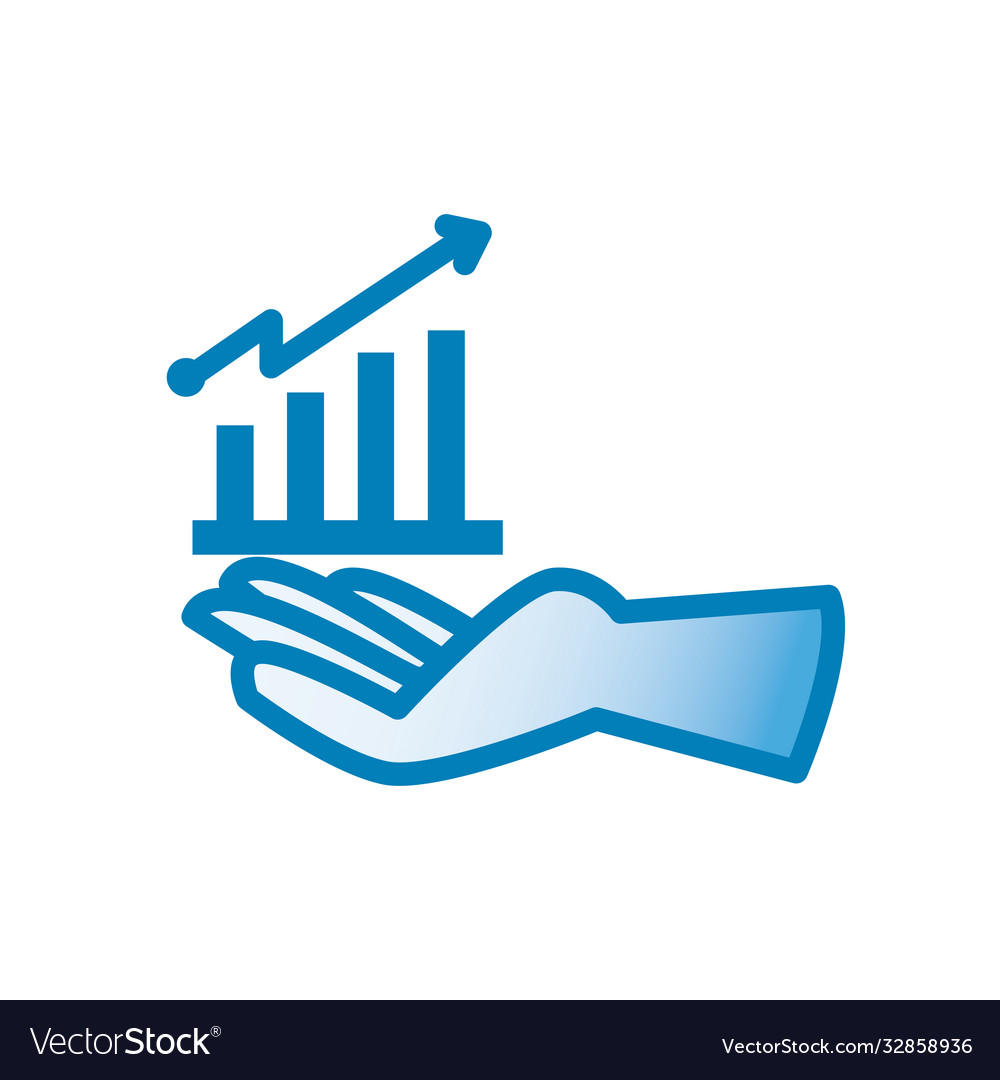 Infographic bars chart line and gradient style