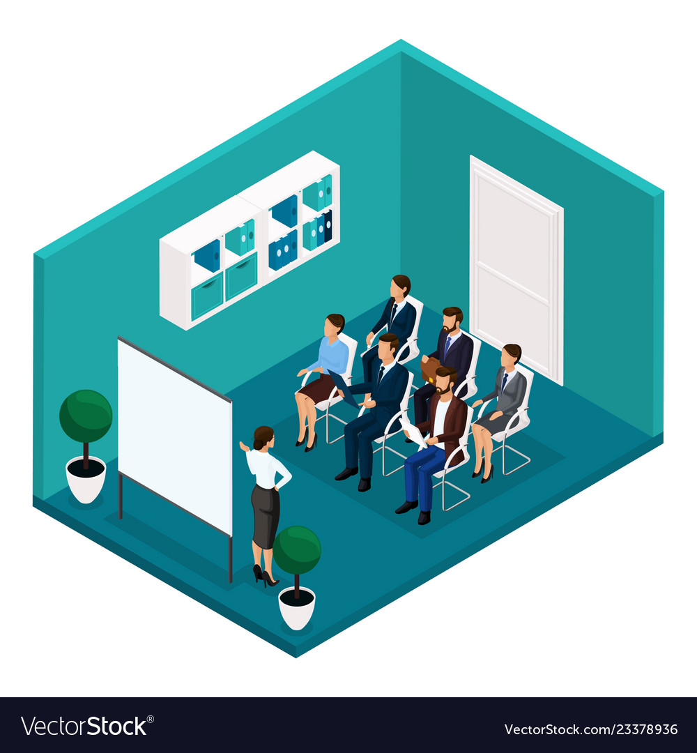 Download Isometric training room front view coaches Vector Image