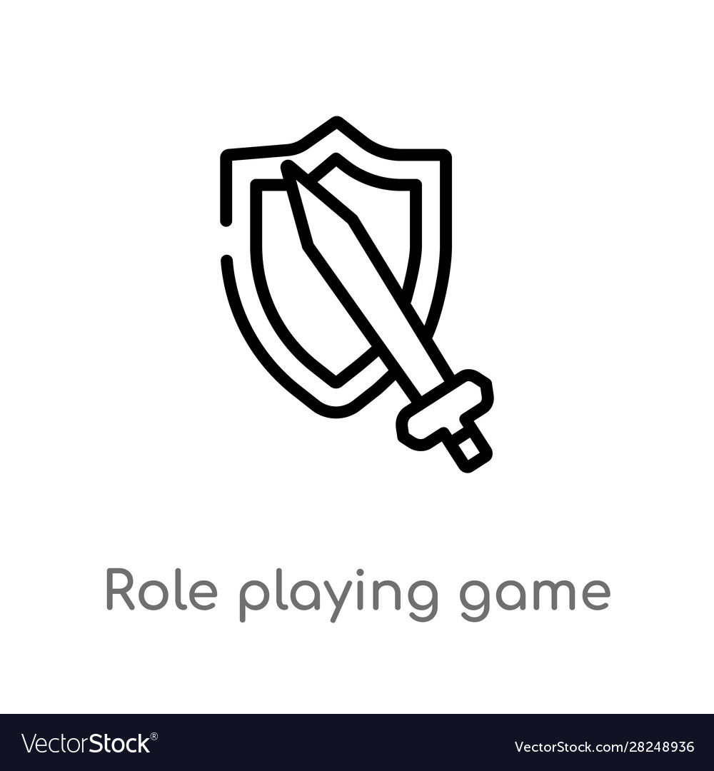 Outline role playing game icon isolated black