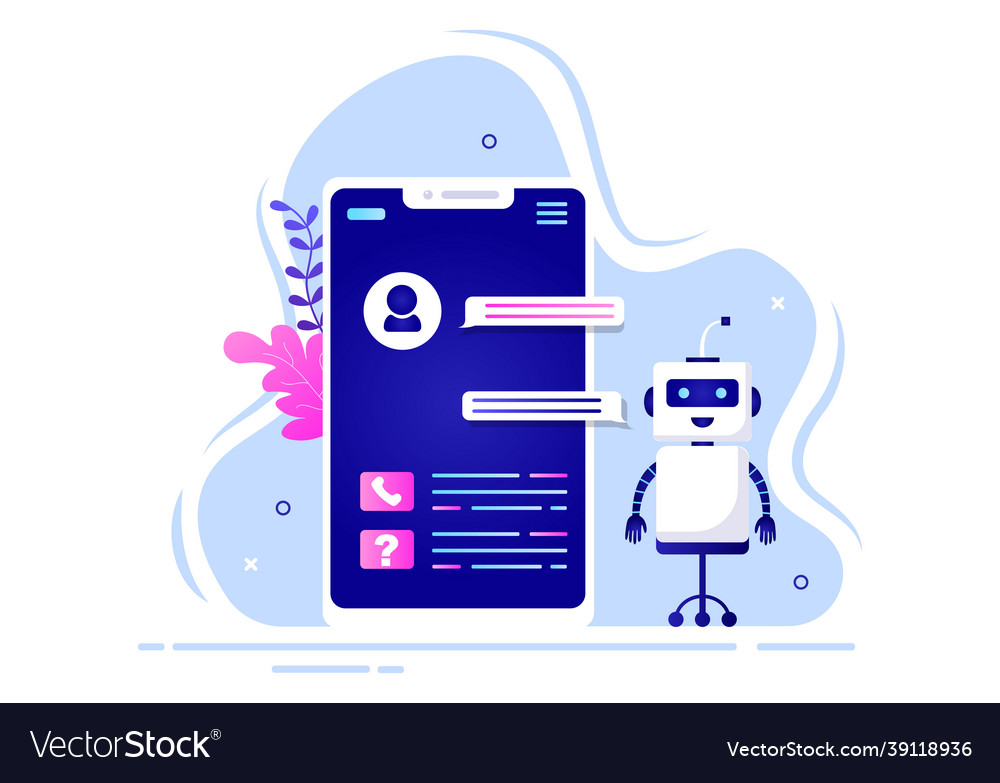 Robot virtual assistance or chatbot background