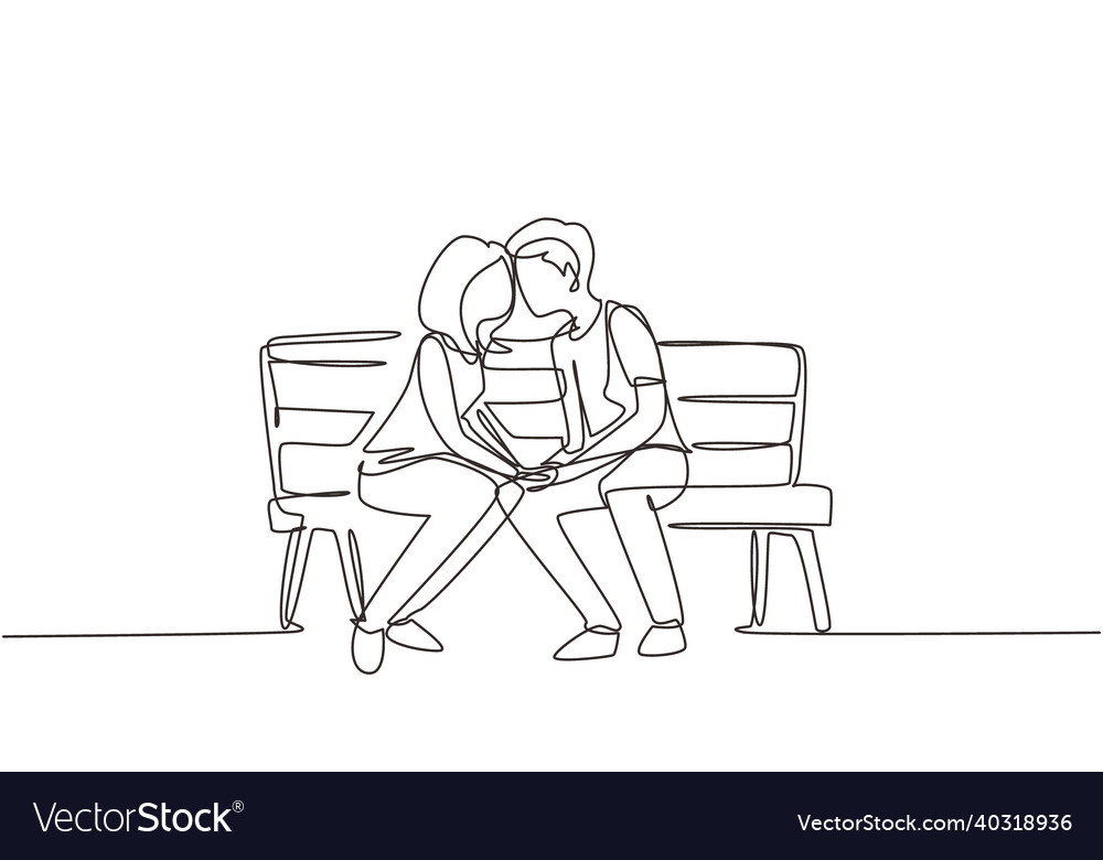 Line art of kissing couple vector image on VectorStock in 2023