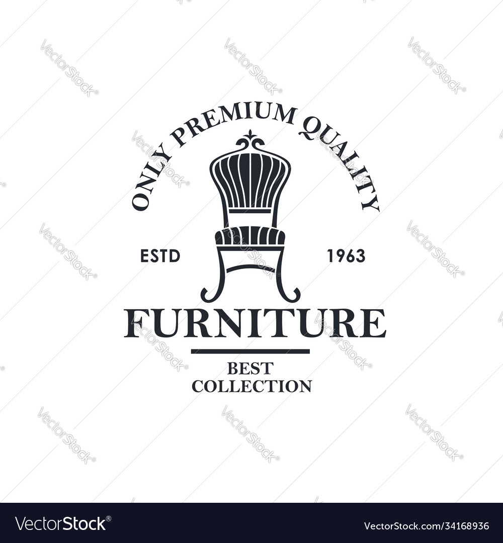 Soft furniture label vector image Soft furniture label