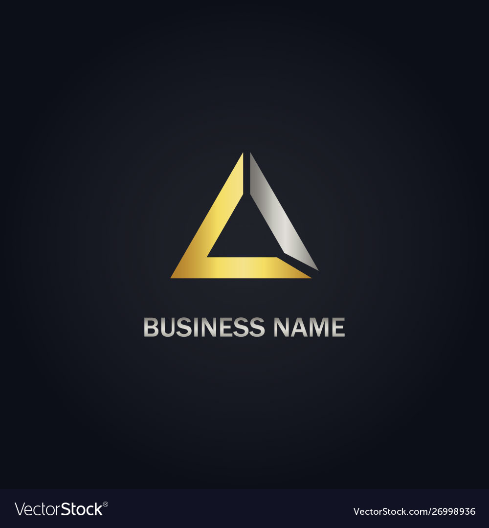 Triangle shape gold company logo