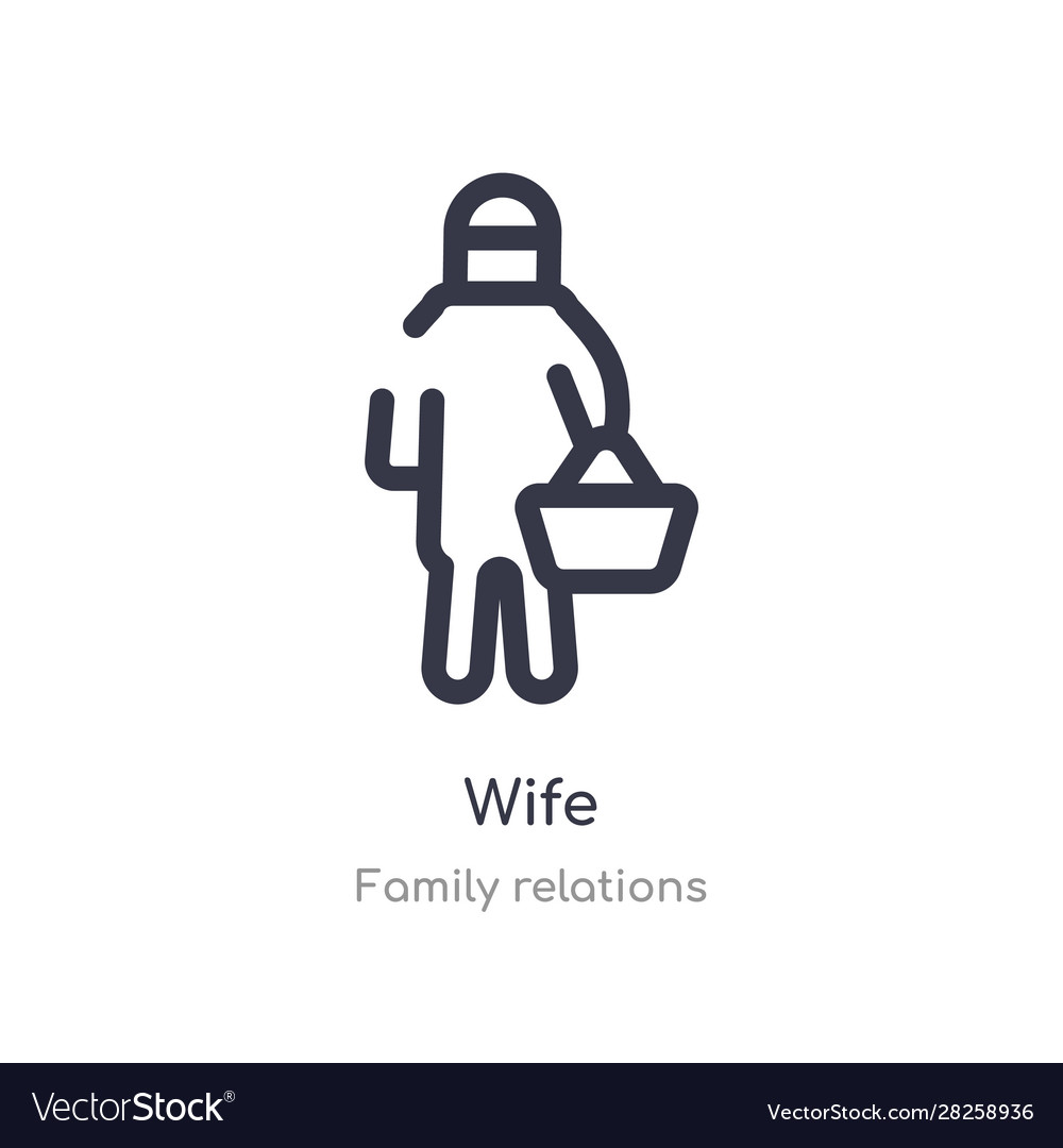 Wife outline icon isolated line from family