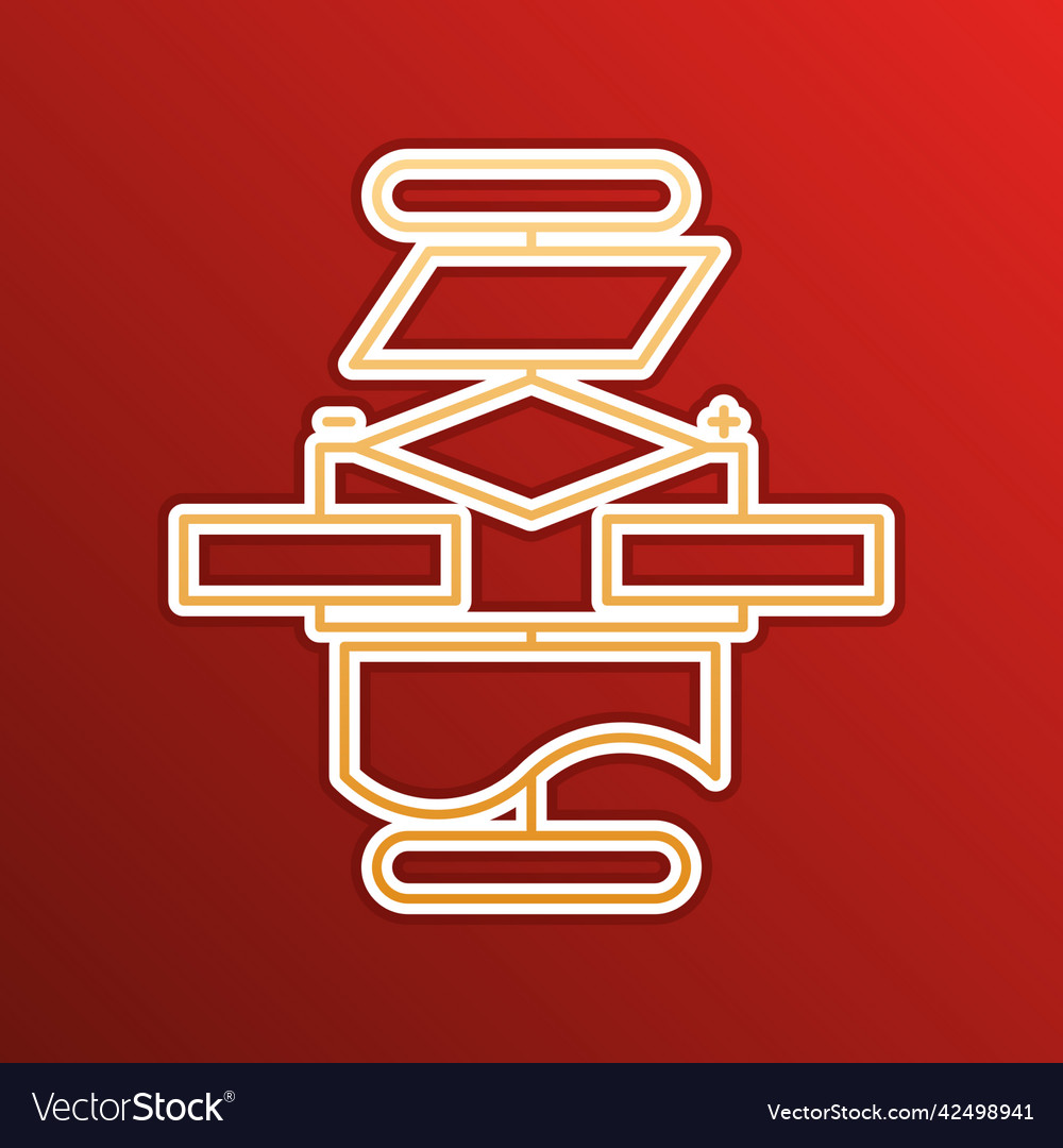 Algorithm sign golden gradient icon with contours vector image Algorithm sign golden gradient icon with contours