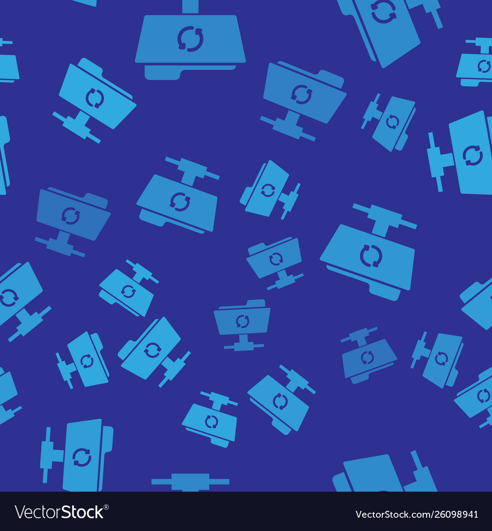 Blue ftp sync refresh icon seamless pattern