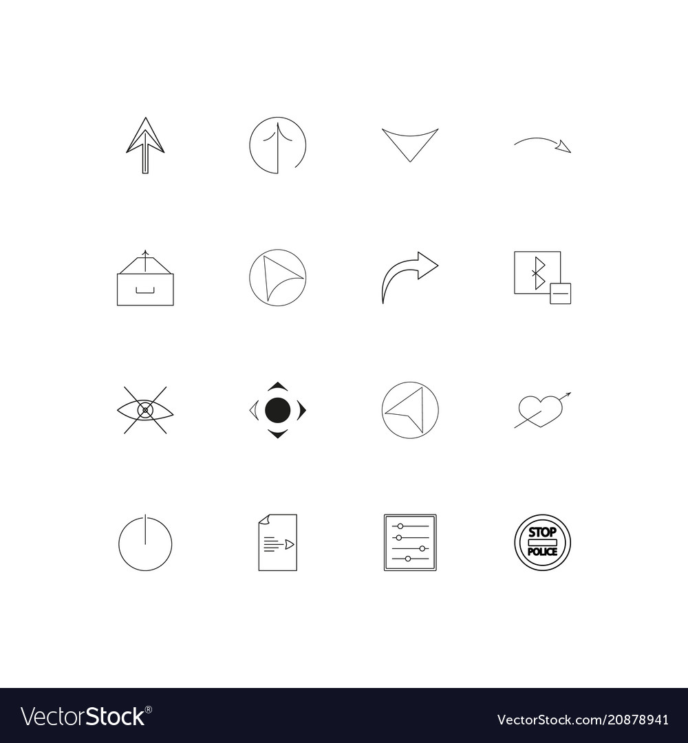 Buttons linear thin icons set outlined simple