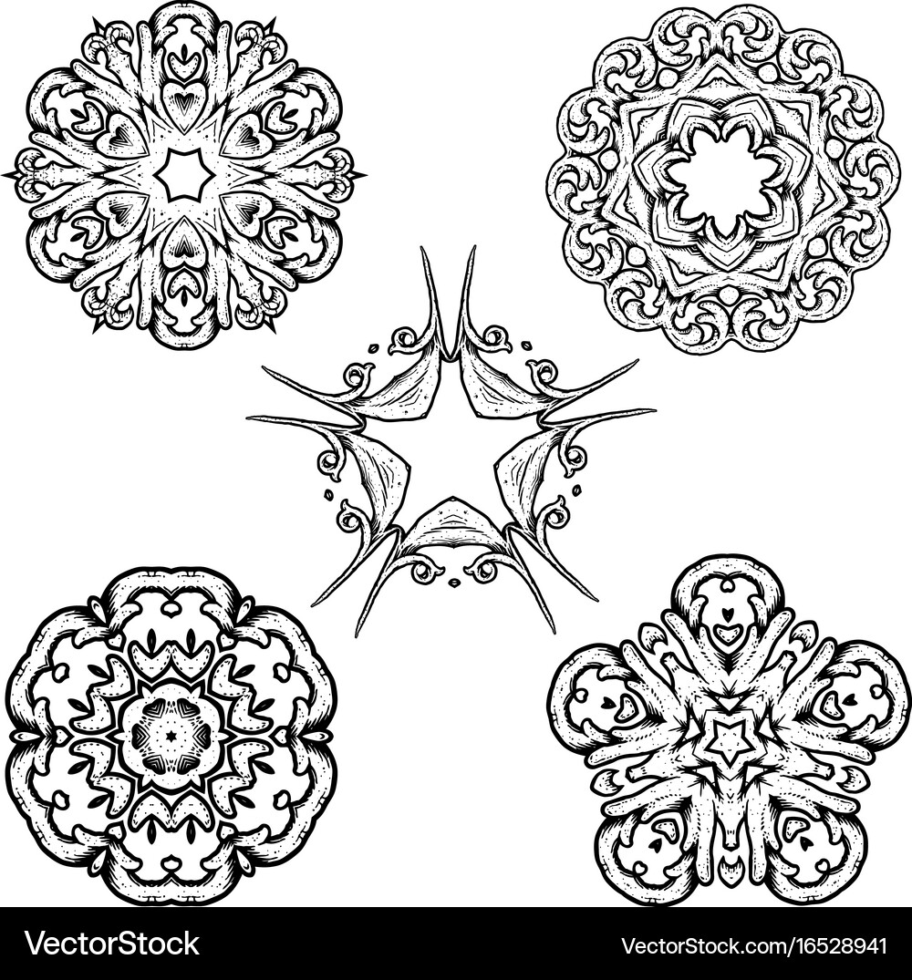 Calligraphic decorative elements Royalty Free Vector Image