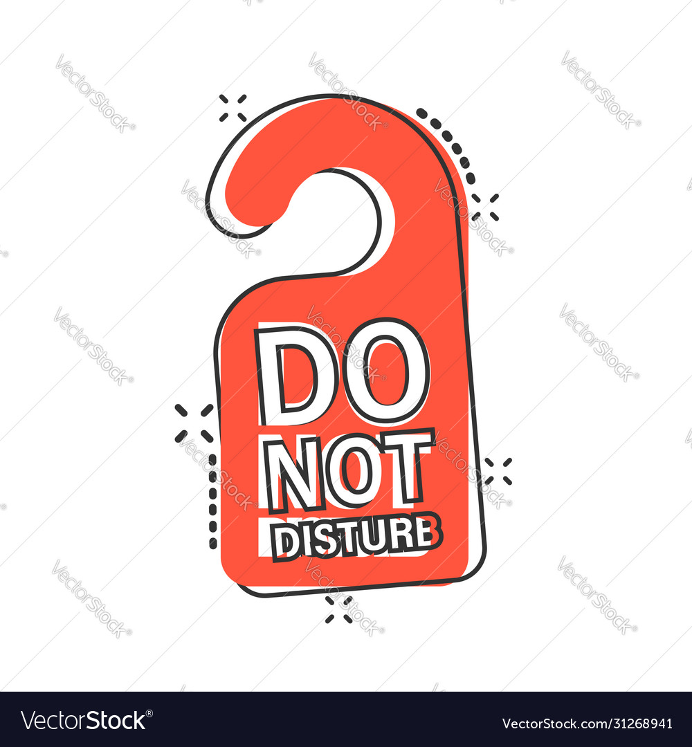 Do not disturb hotel sign icon in comic style inn