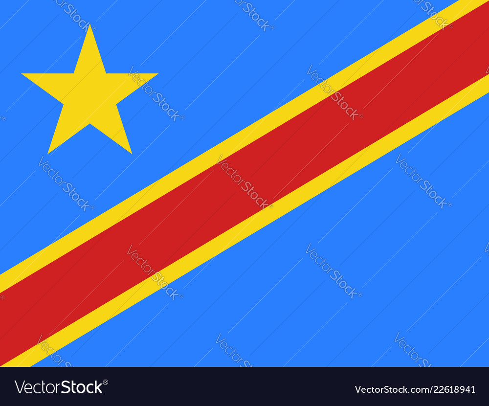 Flag of democratic republic of congo Royalty Free Vector