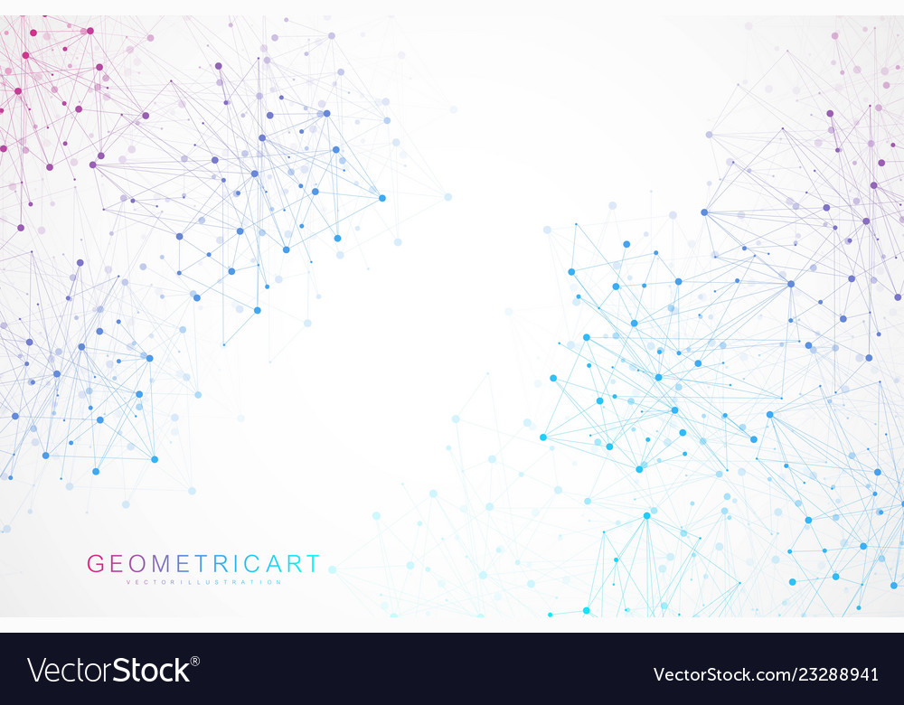 Geometric abstract background with connected line vector image Geometric abstract background with connected line