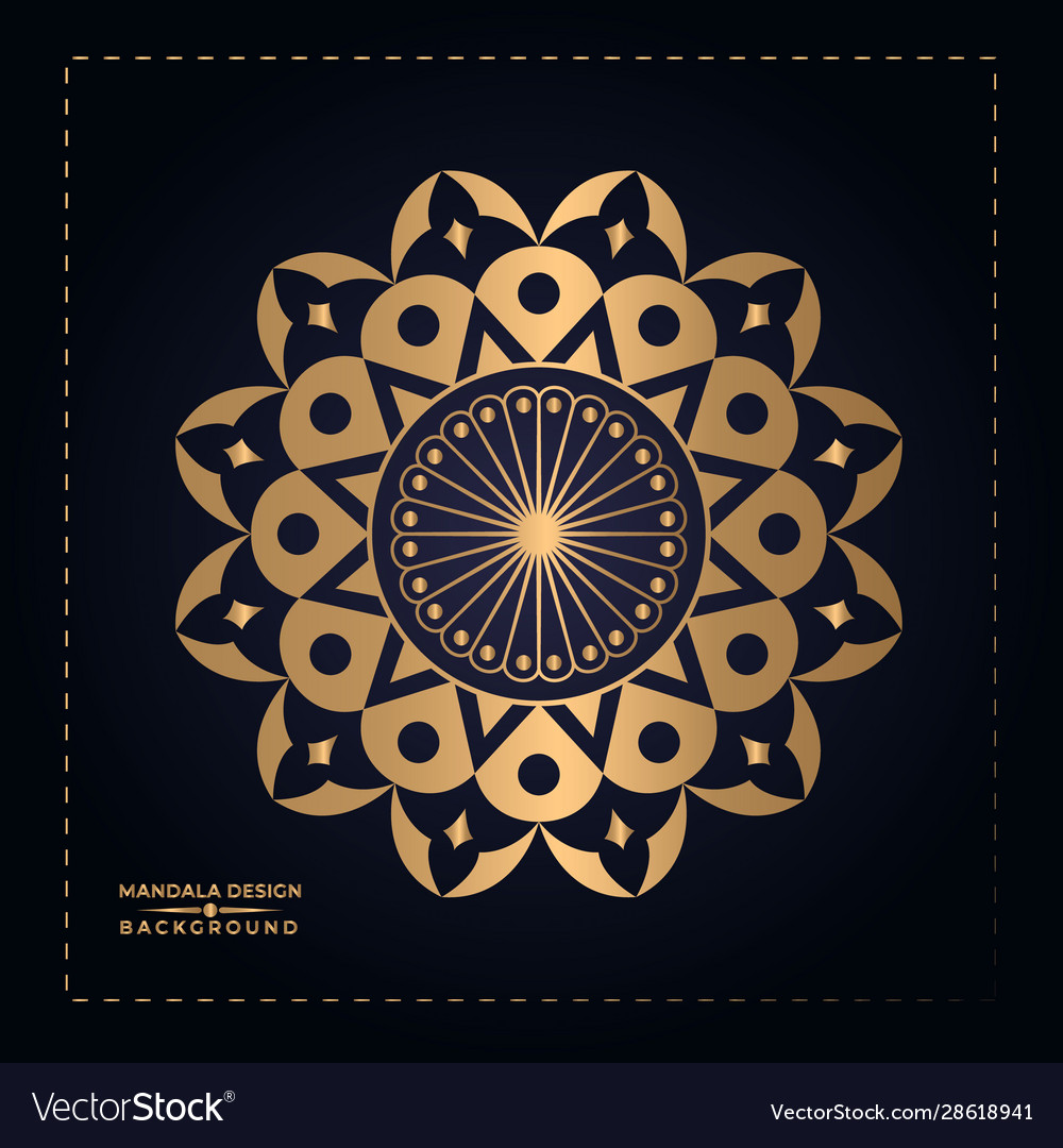 Golden awesome mandala background design Vector Image