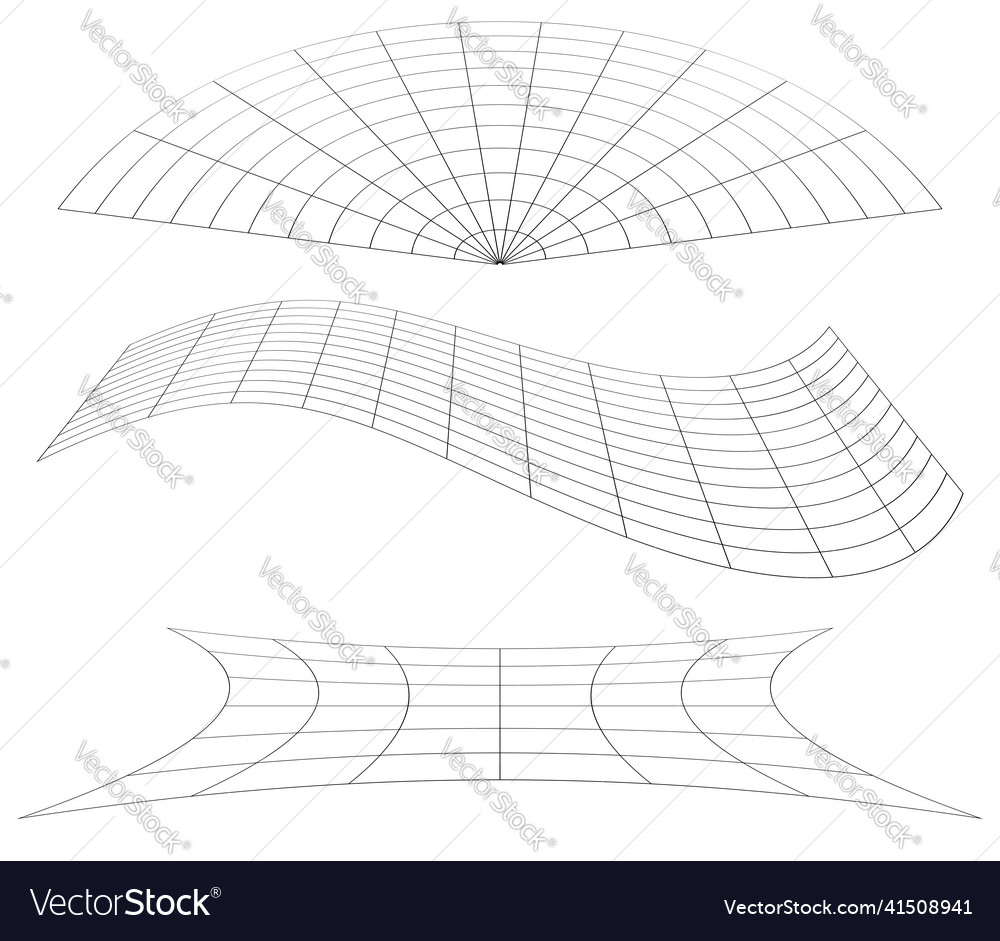 Graticule grid mesh plane with deform distortion Vector Image Graticule grid mesh plane with deform distortion