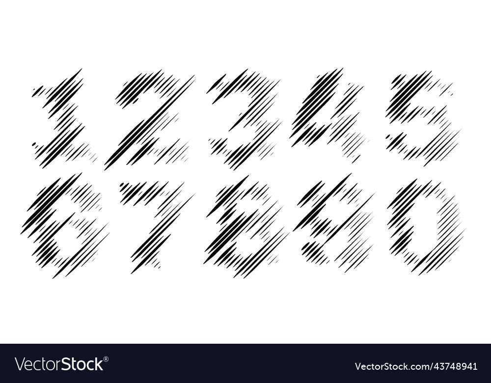 Halftone numbers set half tone numeral symbols vector image Halftone numbers set half tone numeral symbols