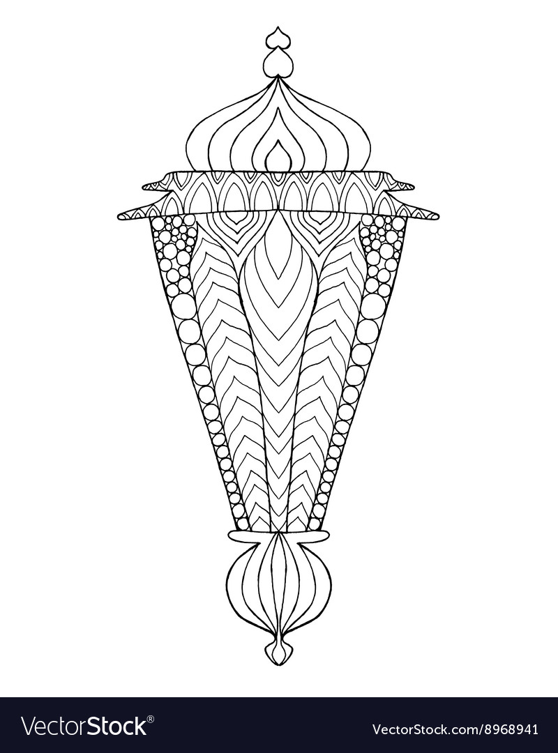 Hand drawn traditional lantern ramadan Royalty Free Vector
