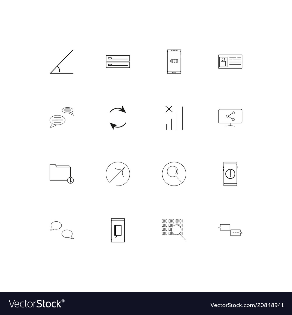 Internet technologies linear thin icons set