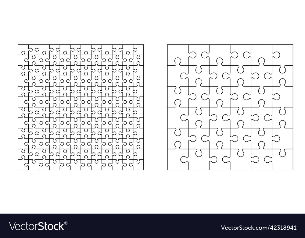 Jigsaw puzzle pieces connection line pattern vector image Jigsaw puzzle pieces connection line pattern
