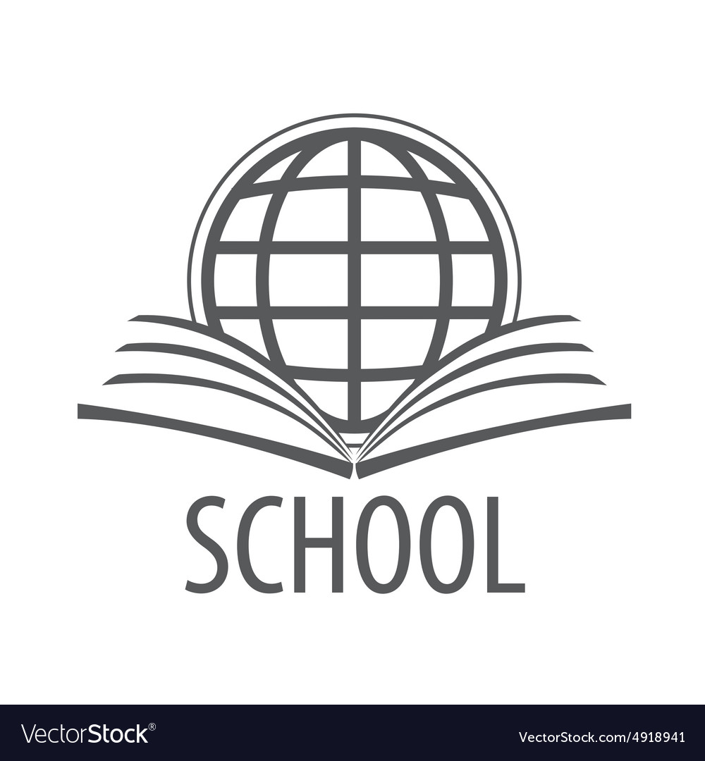 Logo open book and globe Royalty Free Vector Image