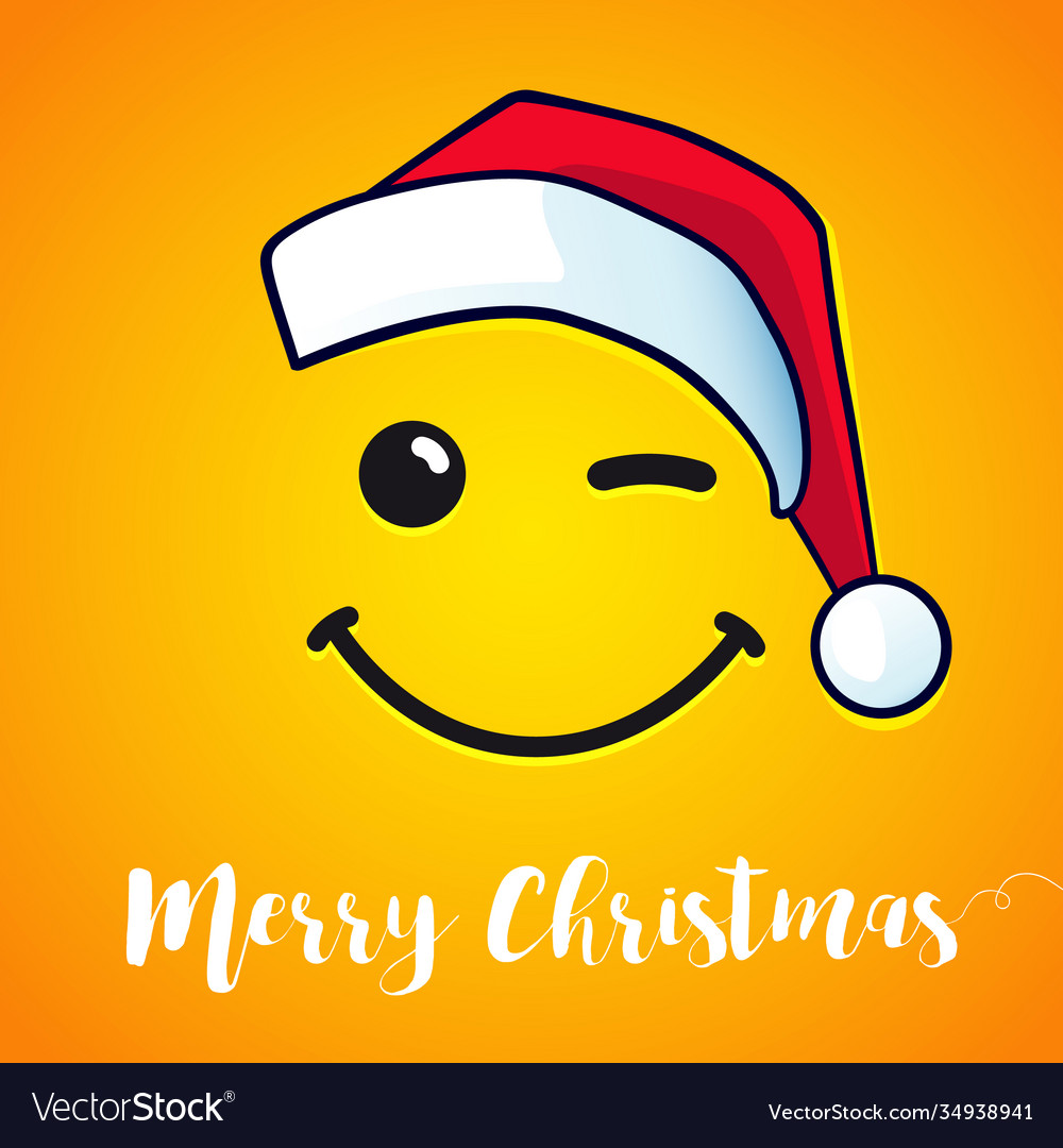 Merry christmas smile greeting card Royalty Free Vector