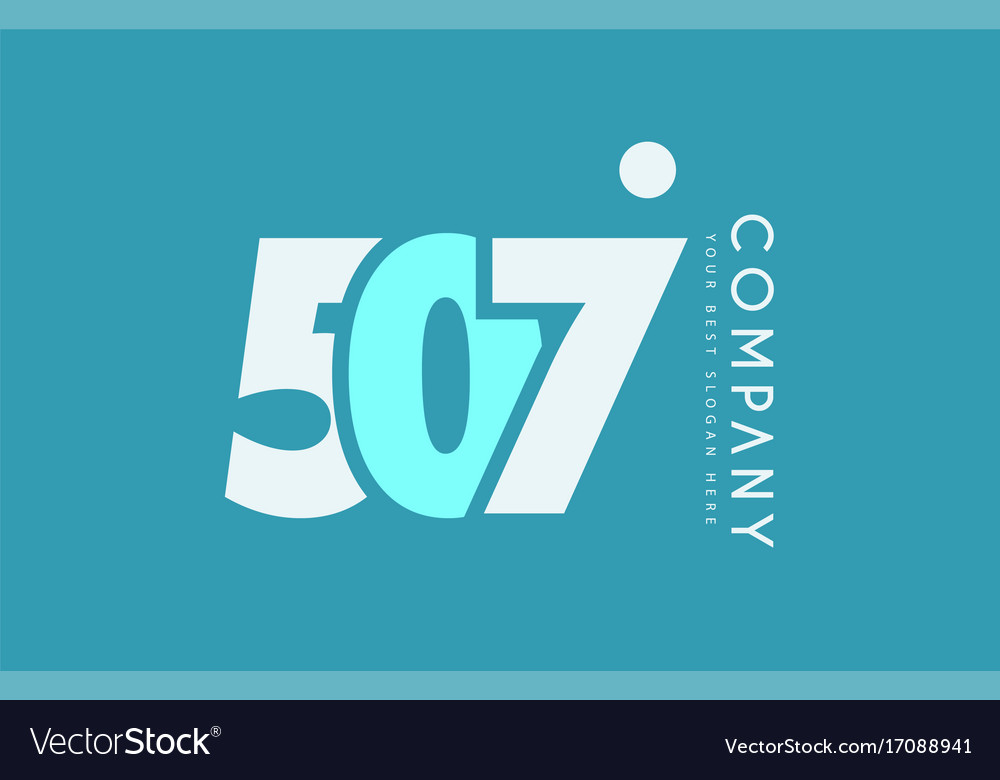 Number 507 blue white cyan logo icon design