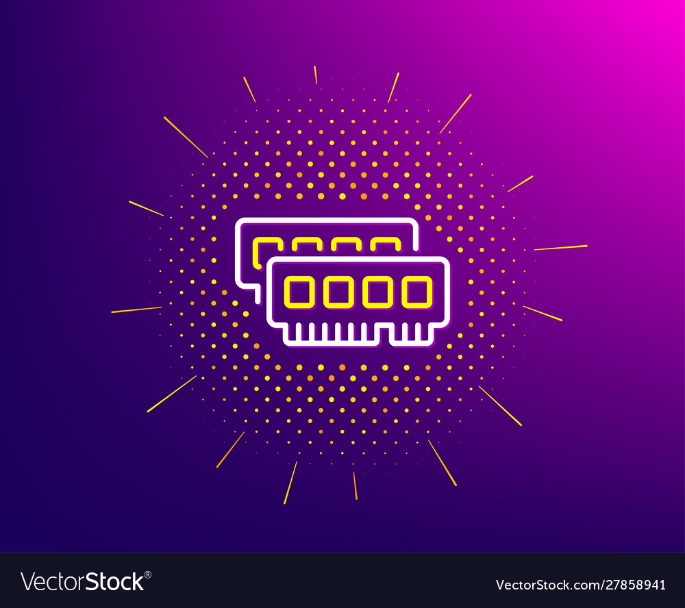 Ram line icon computer random-access memory