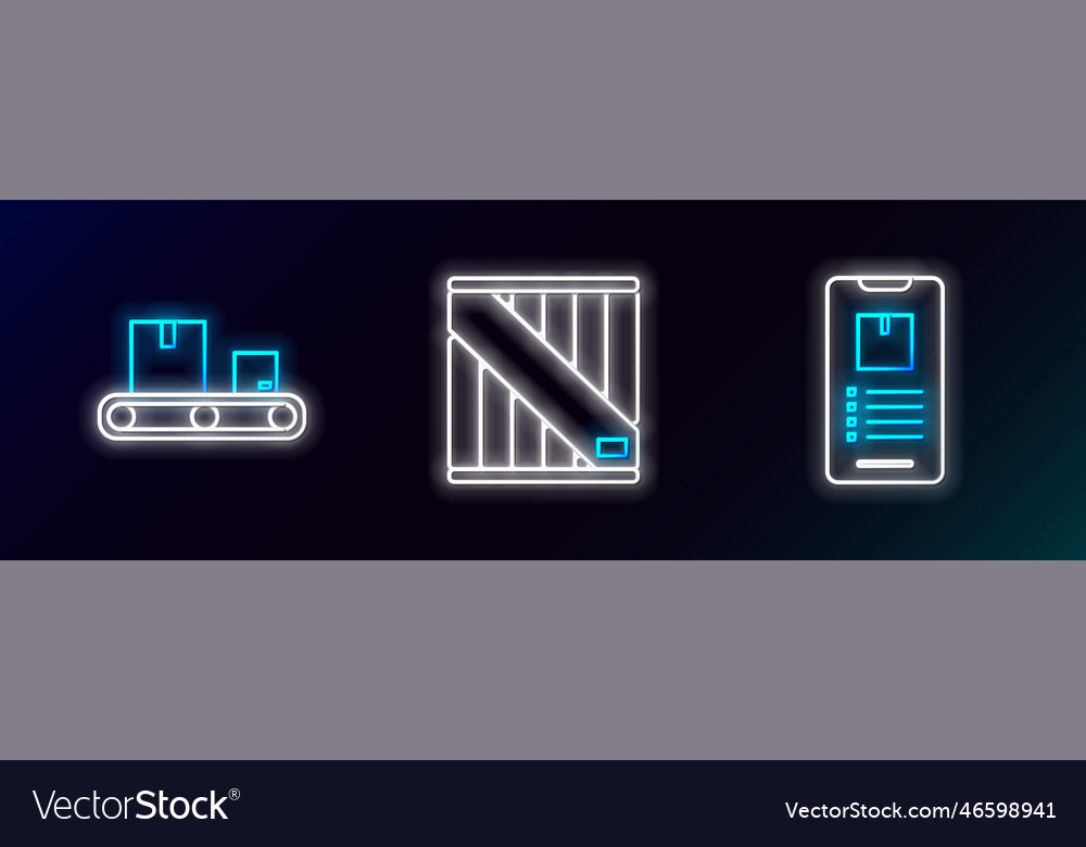Set line mobile phone with app delivery tracking Vector Image Set line mobile phone with app delivery tracking