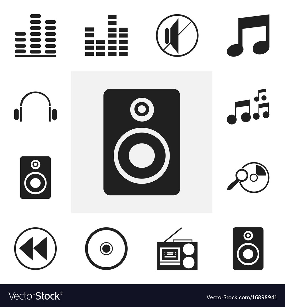 Set of 12 editable song icons includes symbols