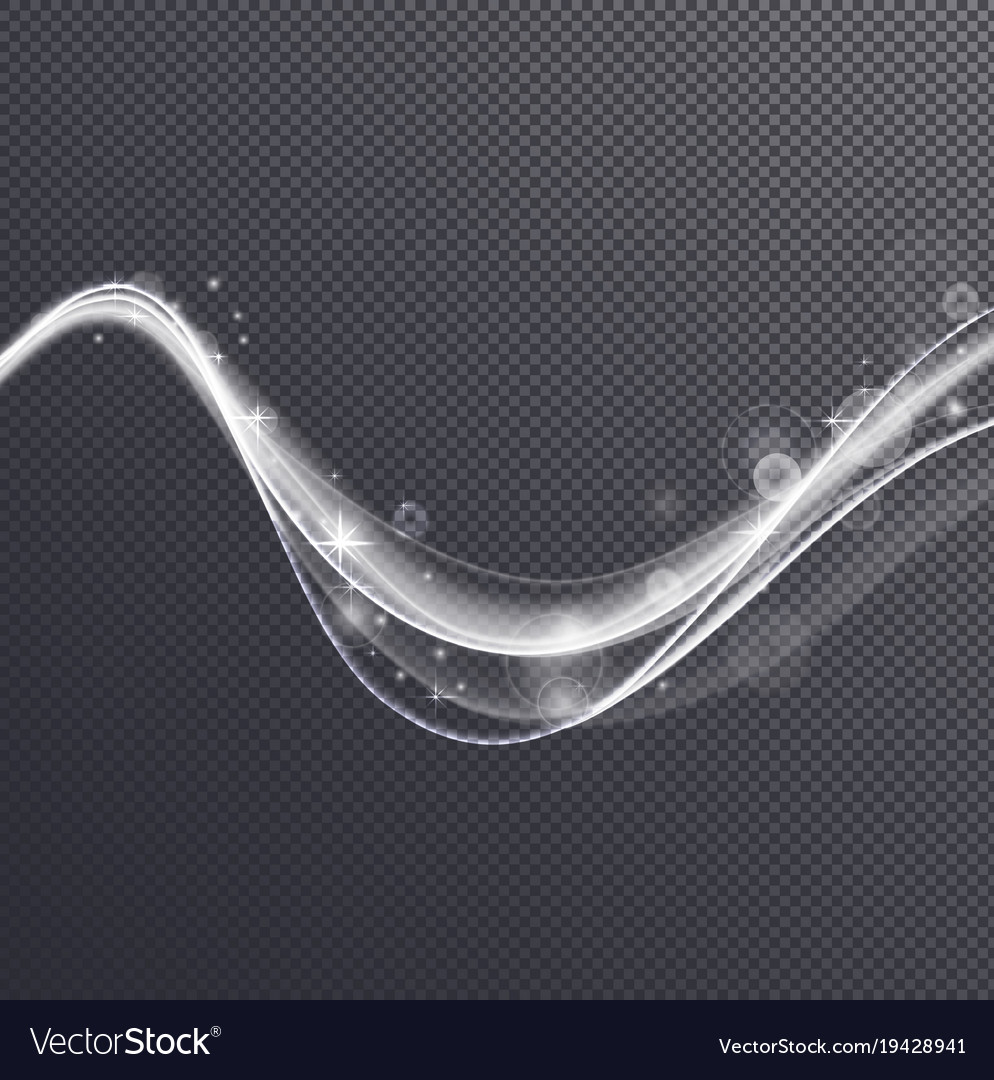 Shiny golden wave effect isolated on transparent
