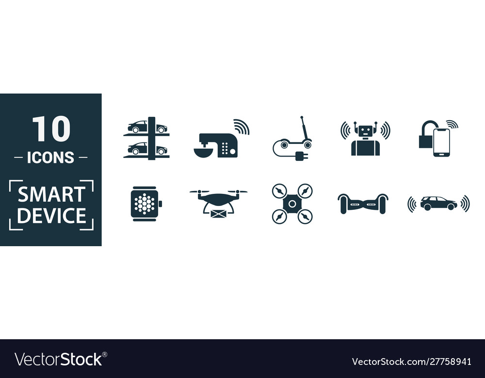 Smart devices icon set include creative elements vector image Smart devices icon set include creative elements