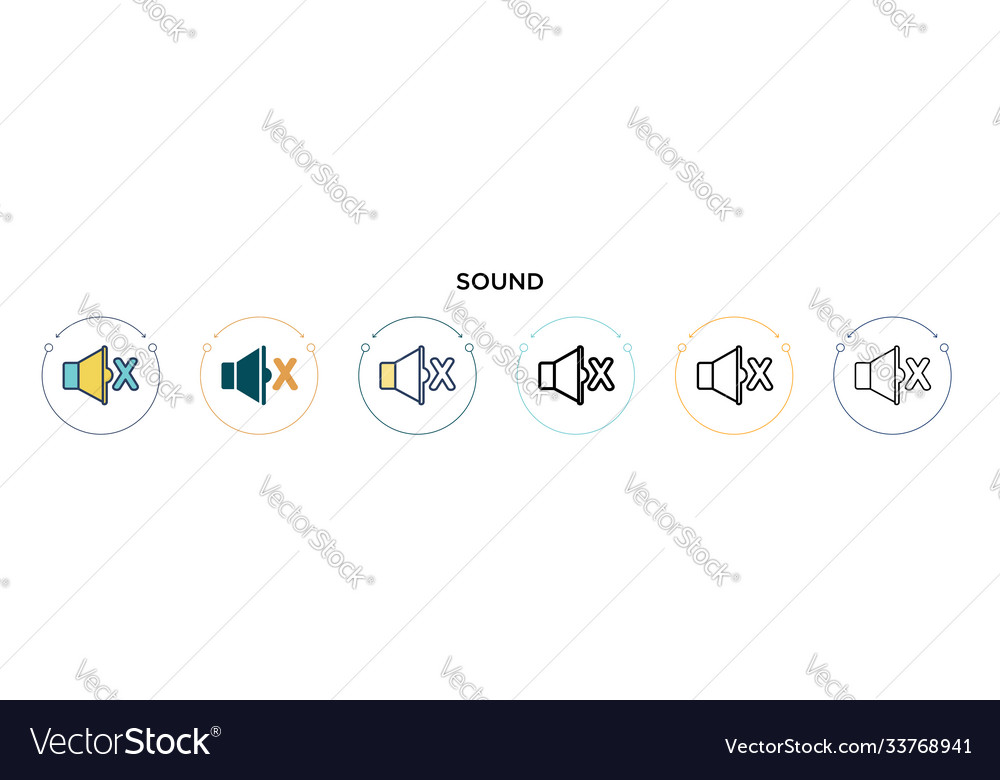 Sound icon in filled thin line outline and stroke