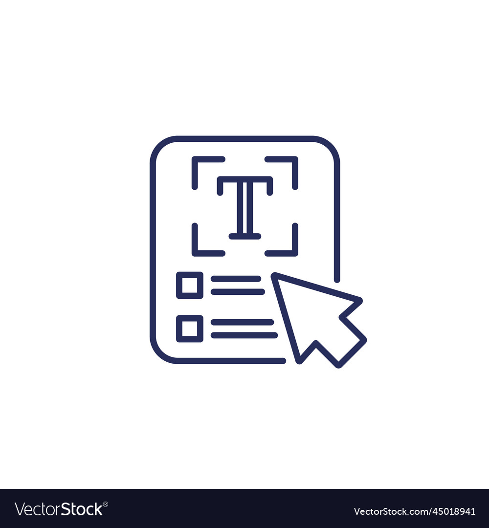 Text scan line icon on white