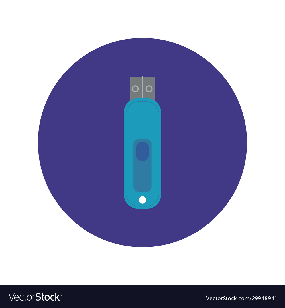 Usb memory block and flat style icon
