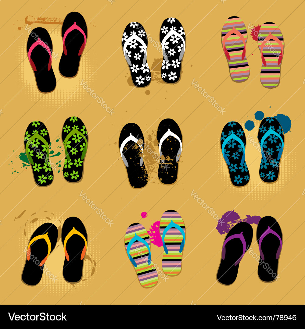 Beach sandals Royalty Free Vector Image - VectorStock