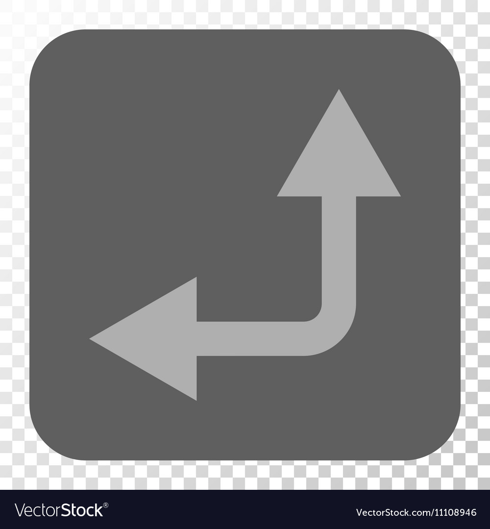 Bifurcation arrow left up rounded square button