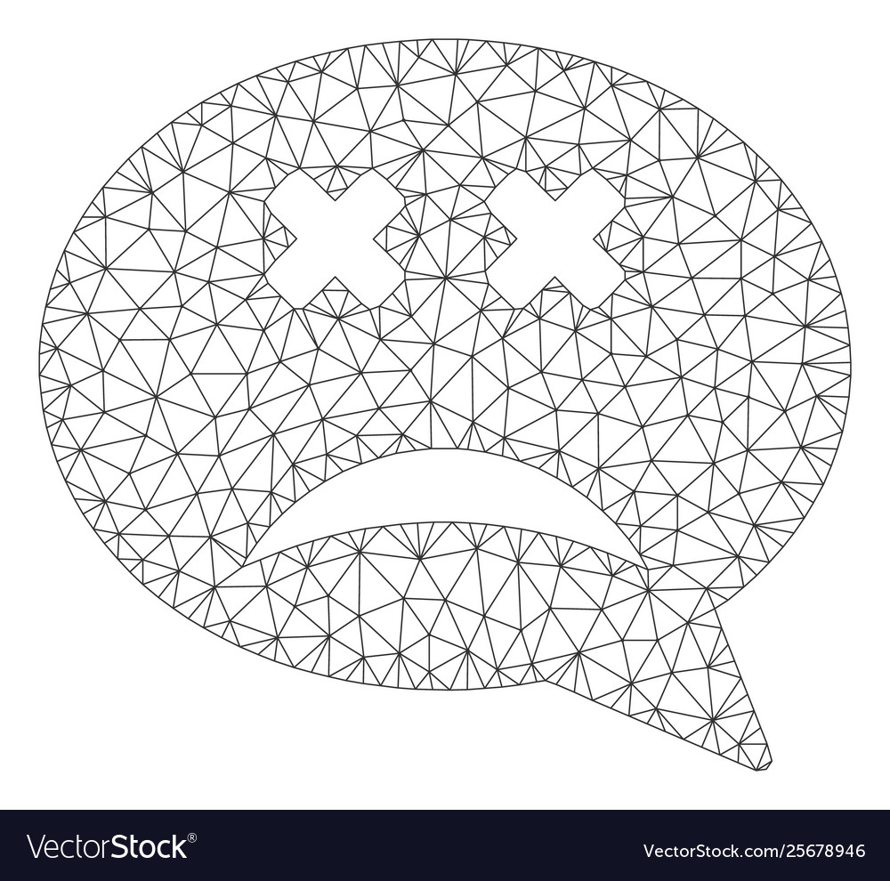 Blind smiley message mesh wire frame model