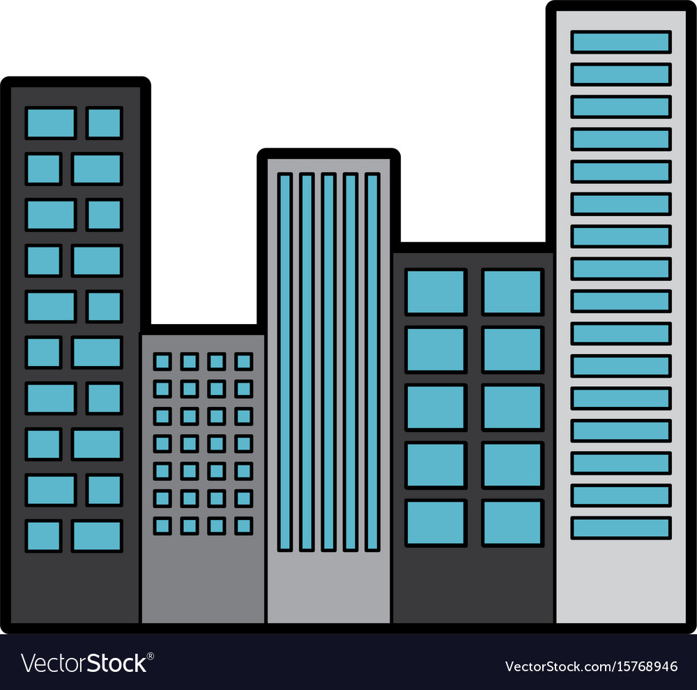 Buildings cityscape scene icon Royalty Free Vector Image