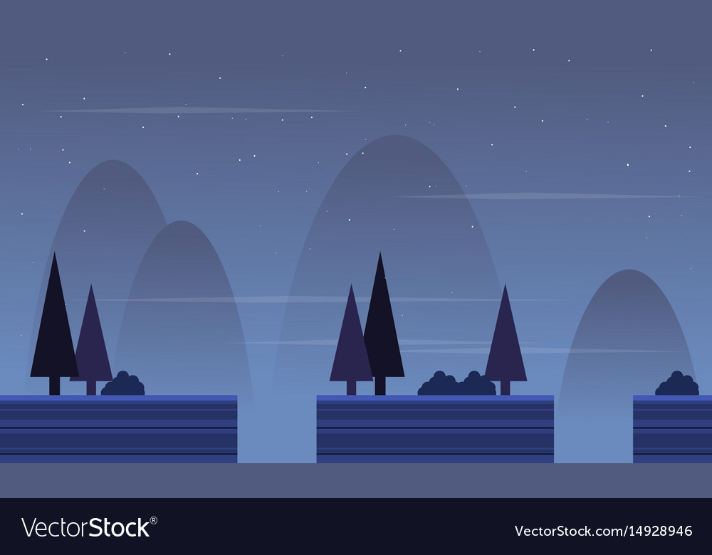 Collection scenery with spruce for game background