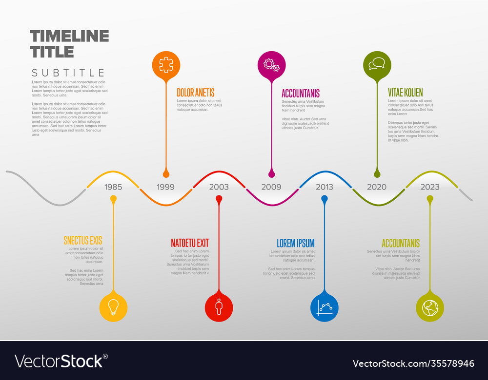 Colorful infographic timeline report template Vector Image